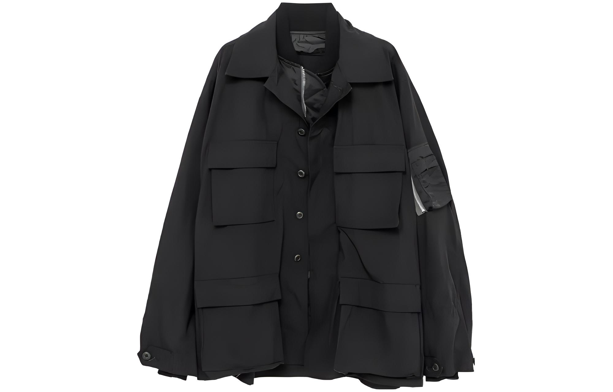 Sacai WTAPS Collab Solid Multi-Pocket Casual Fit Workwear Jacket 23-0327M-123