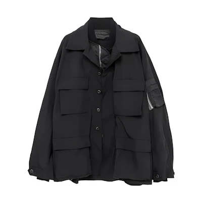 Sacai WTAPS Collab Solid Multi-Pocket Casual Fit Workwear Jacket 23-0327M-123
