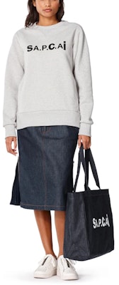 サカイ x A.P.C SS21 ロゴプリント クルーネック スウェットシャツ 男女兼用 コラボレーション M27656 1