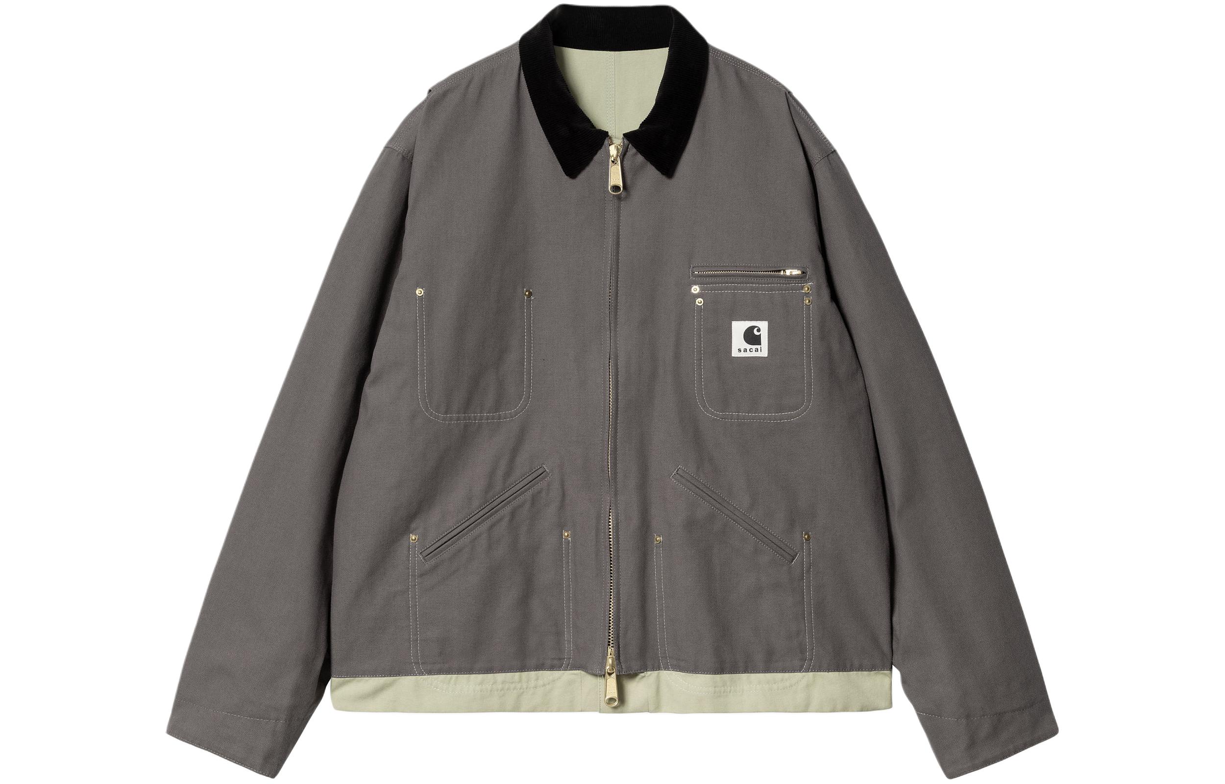 Sacai x Carhartt WIP Detroit Jacket SS24  Grey Collaboration. I034101-2KT-XX