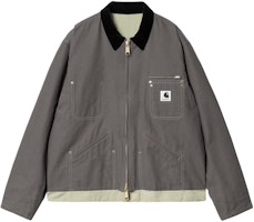 Sacai x Carhartt WIP Detroit Jacket SS24 Grey Collaboration. I034101-2KT-XX Sacai x Carhartt WIP Detroit Jacket SS24 Grey Collaboration. I034101-2KT-XX