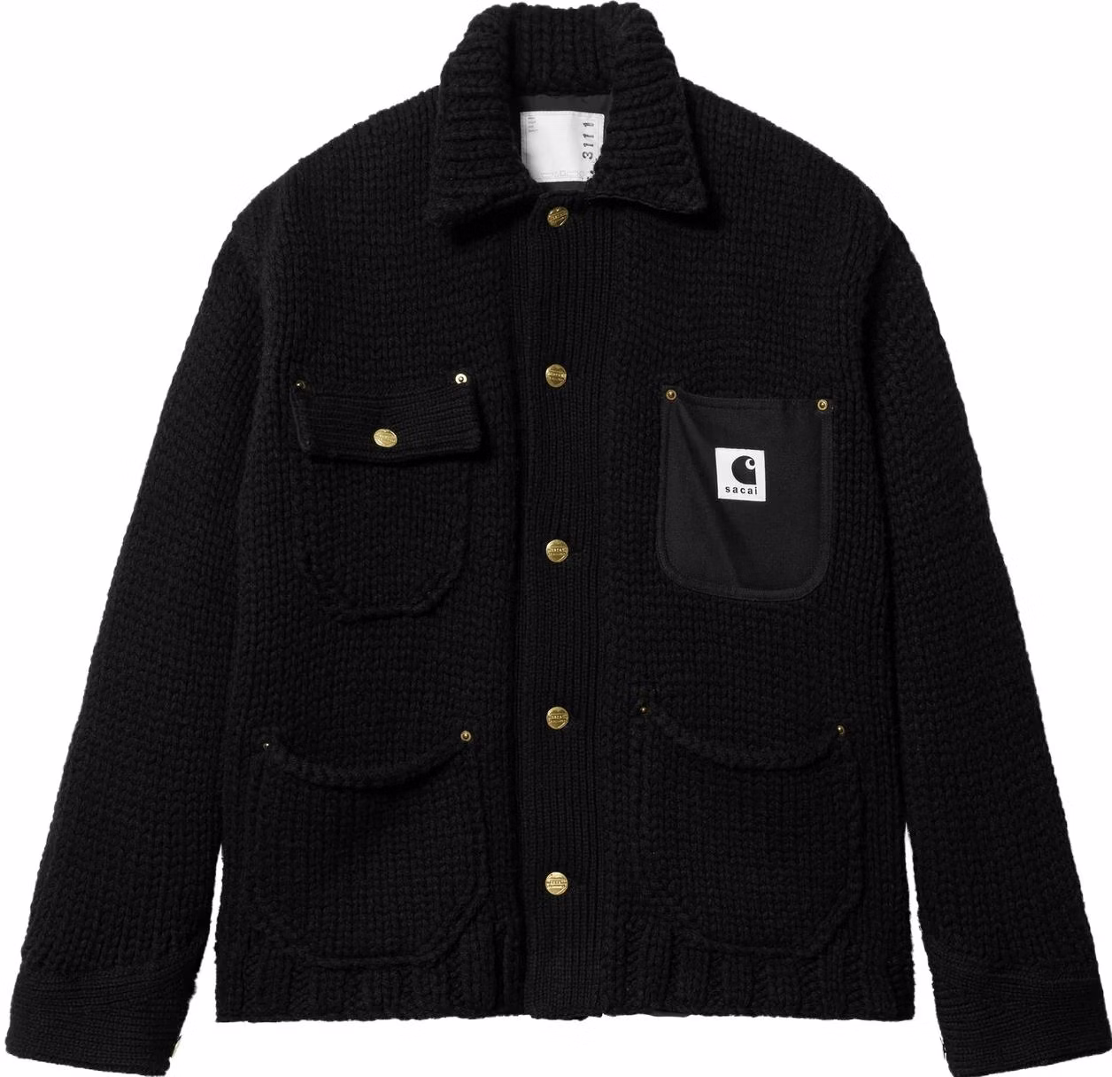 sacai-x-carhartt-wip-fw-23-knit-shirt-black-multi-pocket-unisex-long-sleeve-23-03111-m-001