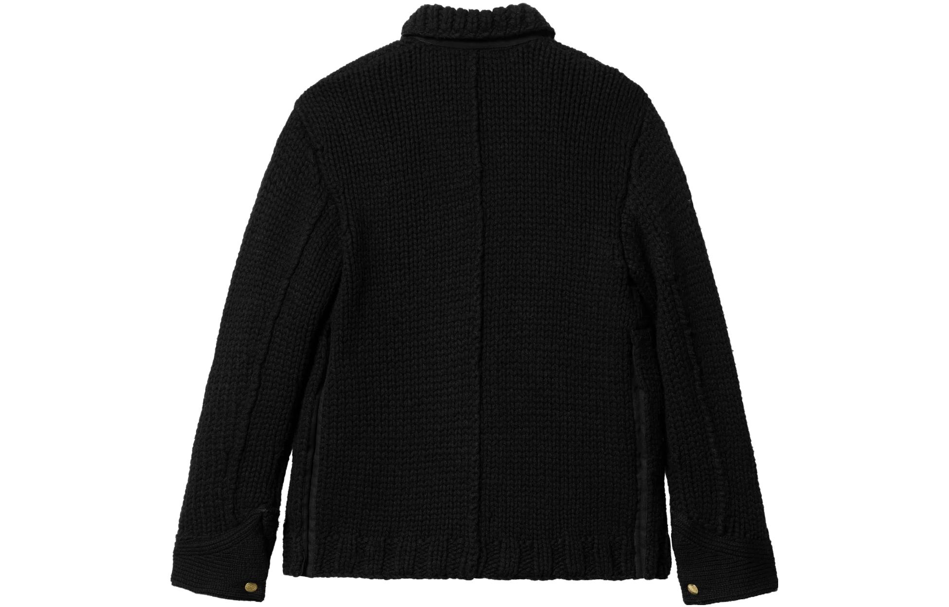 Lookbook サカイ x カーハート WIP FW23 ニットシャツ ブラック マルチポケット ユニセックス 長袖 23-03111M-001