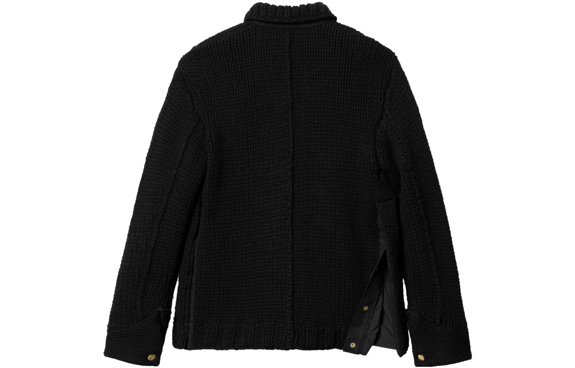 Shop サカイ x カーハート WIP FW23 ニットシャツ ブラック マルチポケット ユニセックス 長袖 23-03111M-001