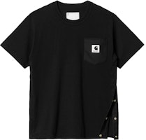 Sacai x Carhartt WIP FW23 Logo Oversized Black Crewneck T-Shirt Unisex 23-0557S-001 Sacai x Carhartt WIP FW23 Logo Oversized Black Crewneck T-Shirt Unisex 23-0557S-001