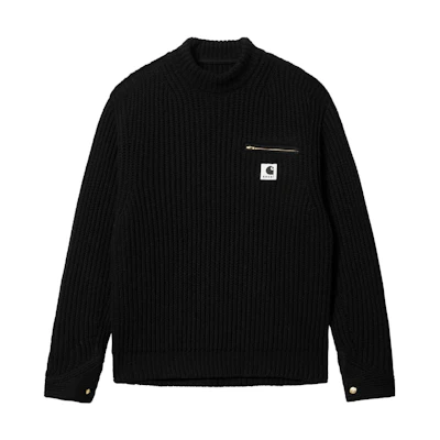 Sacai Carhartt WIP FW23 Logo Patch Crewneck Sweater Black Unisex. 23-03112M-001