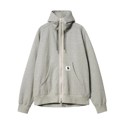 sacai Carhartt WIP FW23 Logo Zip Hoodie Unisex Grey. 23-0556S-376