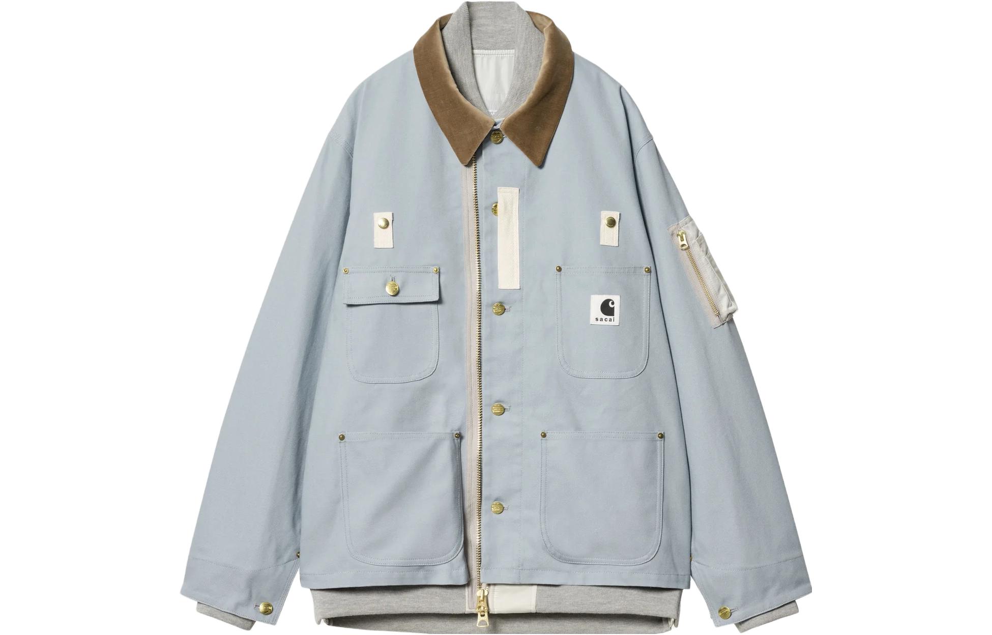 Sacai Carhartt WIP FW23 Loose Fit Spliced Jacket Unisex - Sky Blue 23-03110M-451