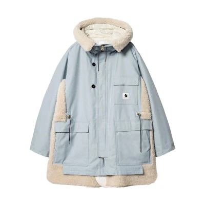Sacai Carhartt WIP FW23 Oversized Hooded Parka Jacket Unisex - Blue 23-03109M-451