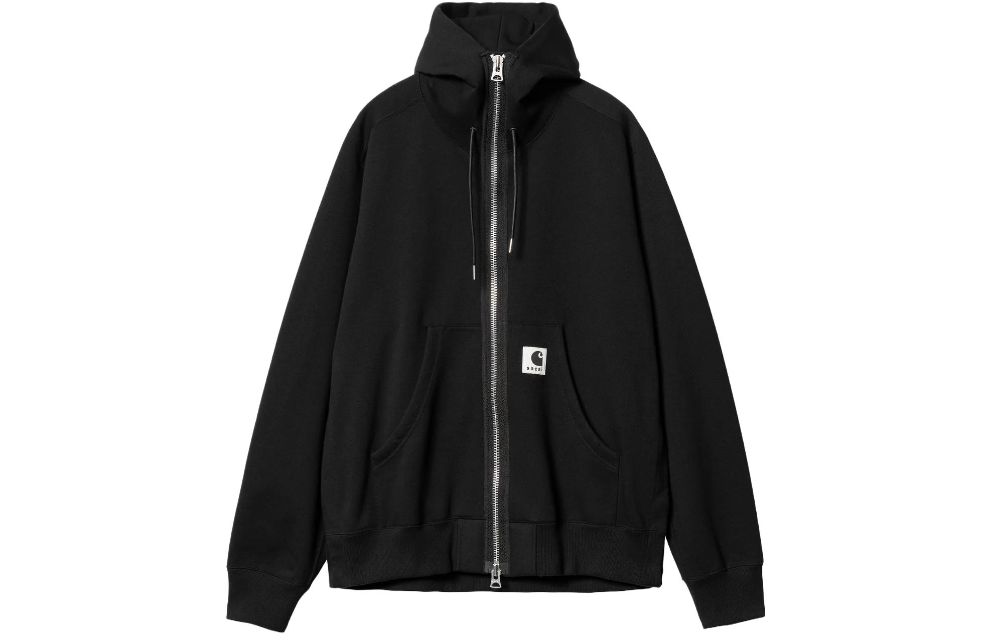 Sacai Carhartt WIP FW23 Zip-Up Hoodie Jacket Unisex Black 23-0556S-001