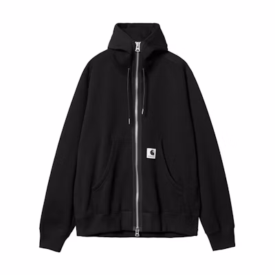 Sacai Carhartt WIP FW23 Zip-Up Hoodie Jacket Unisex Black 23-0556S-001