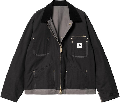 Sacai x Carhartt WIP Reversible Detroit Jacket Black Unisex SS24 Collaboration. I034101-1VR-XX Order Sacai x Carhartt WIP Reversible Detroit Jacket Black Unisex SS24 Collaboration. I034101-1VR-XX