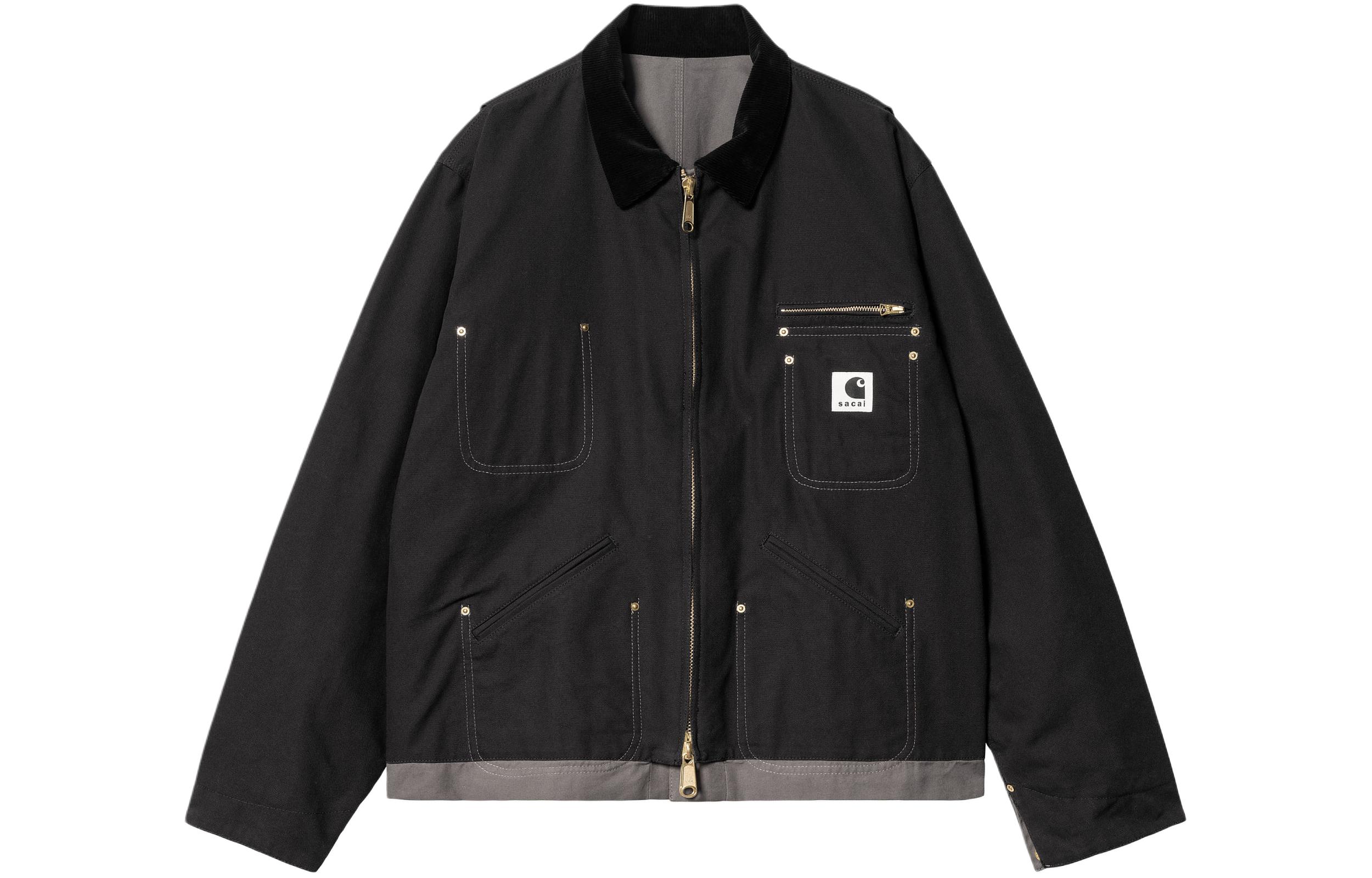 Shop Sacai x Carhartt WIP Reversible Detroit Jacket Black Unisex SS24 Collaboration. I034101-1VR-XX