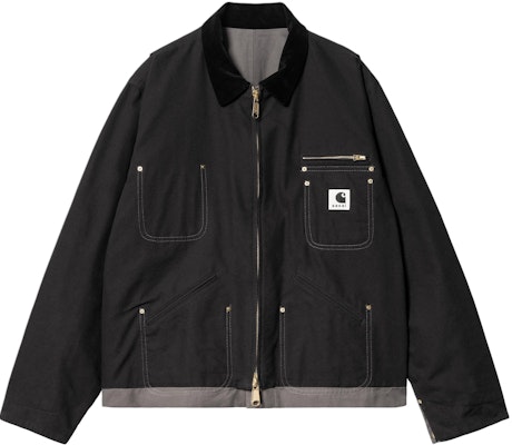 Sacai x Carhartt WIP Reversible Detroit Jacket Black Unisex SS24 Collaboration. I034101-1VR-XX Shop Sacai x Carhartt WIP Reversible Detroit Jacket Black Unisex SS24 Collaboration. I034101-1VR-XX