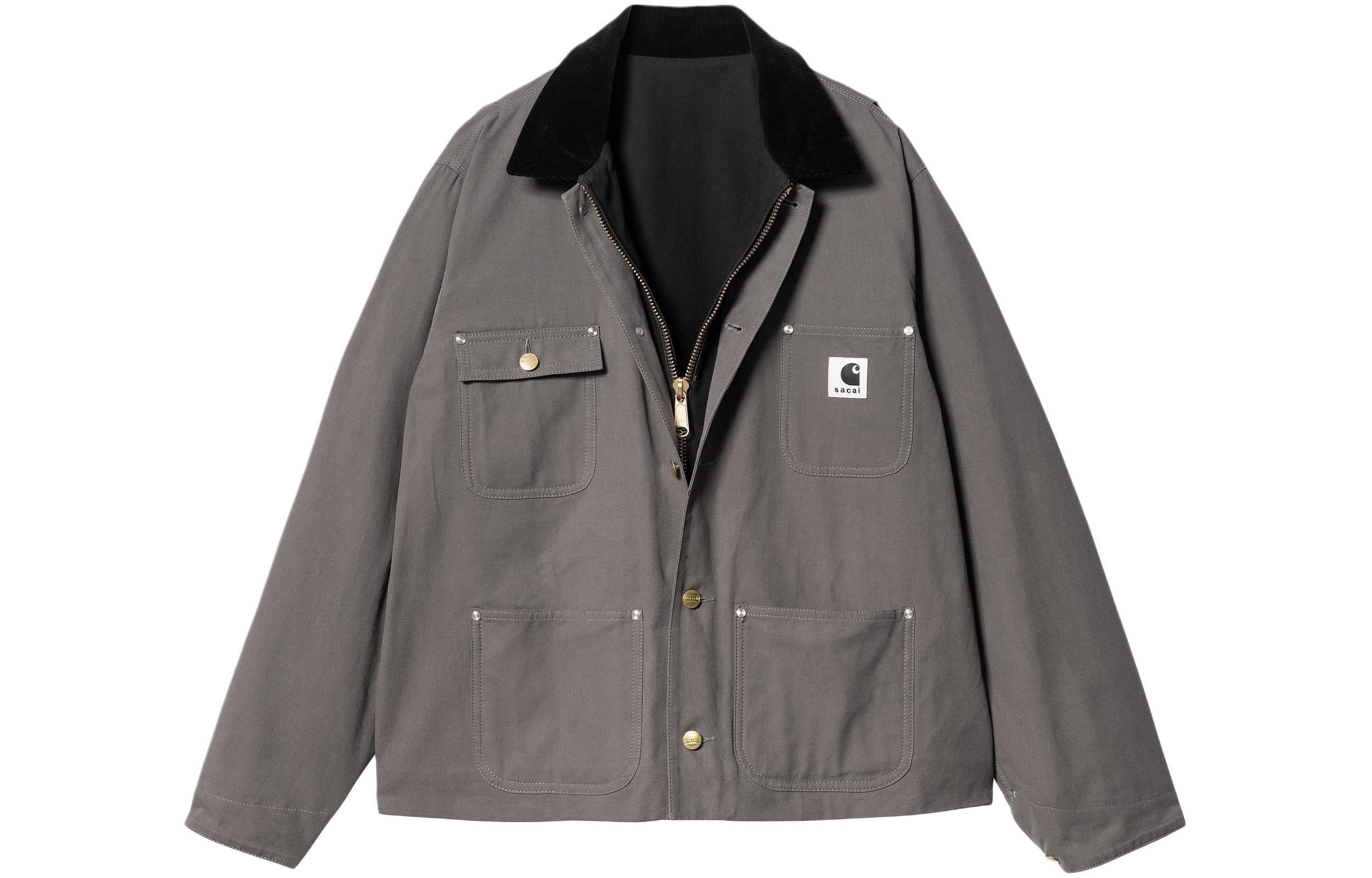 Purchase Sacai x Carhartt WIP Reversible Detroit Jacket Black Unisex SS24 Collaboration. I034101-1VR-XX