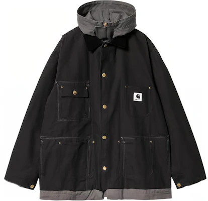 Sacai x Carhartt WIP Reversible Hooded Workwear Jacket Black SS24 Edition I034098-1VR-XX Buy Sacai x Carhartt WIP Reversible Hooded Workwear Jacket Black SS24 Edition I034098-1VR-XX