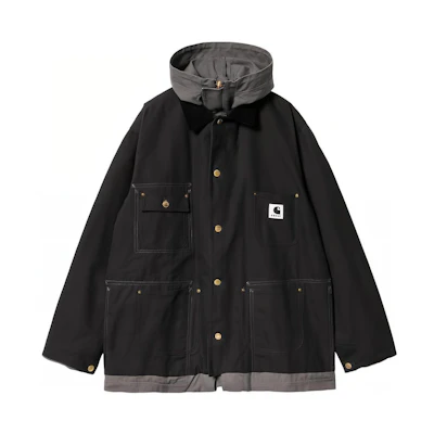 Sacai Carhartt WIP Reversible Hooded Workwear Jacket Black SS24 Edition I034098-1VR-XX