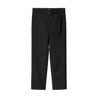 Sacai Carhartt WIP SS24 Black Straight-Leg Casual Pants. I034095-1VR-XX