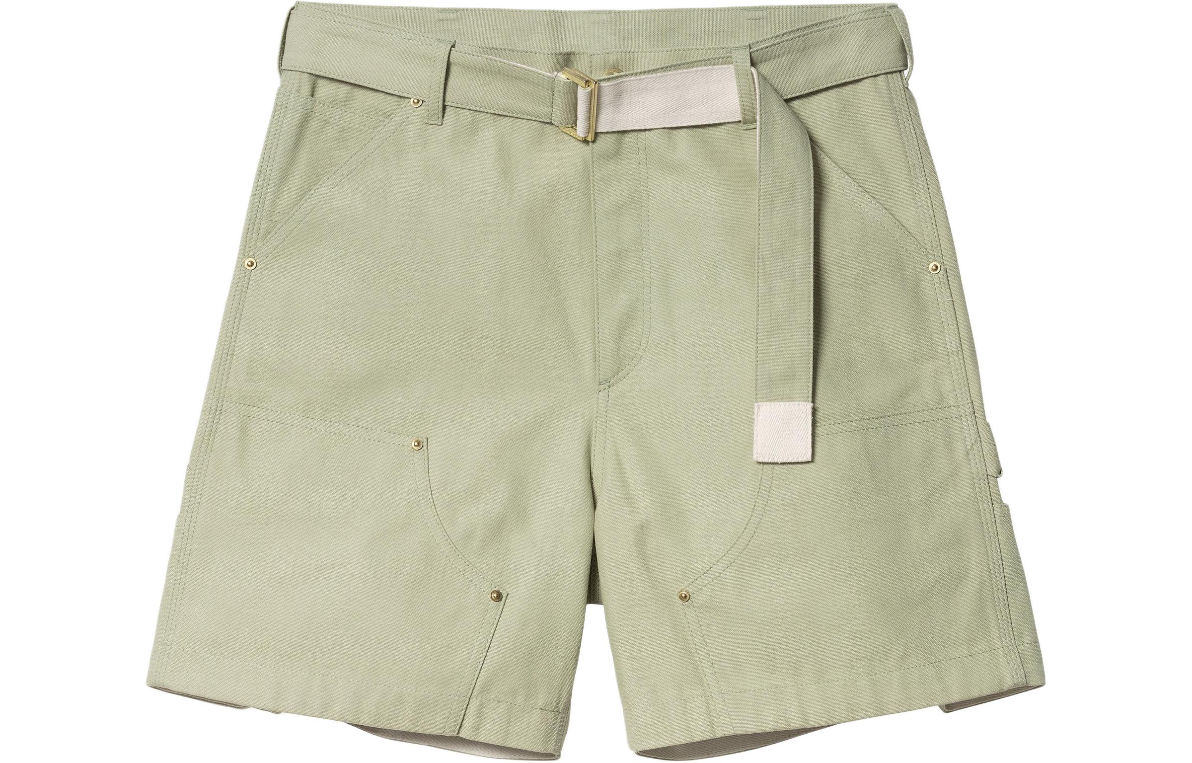 Sacai x Carhartt WIP SS24  Green Relaxed Fit Cargo Shorts. I034103-2KJ-XX