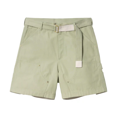 Sacai Carhartt WIP SS24 Green Relaxed Fit Cargo Shorts. I034103-2KJ-XX