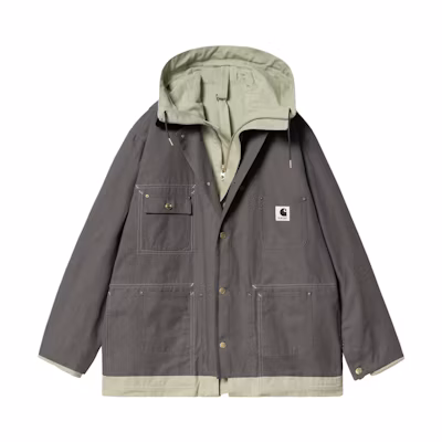 Sacai Carhartt WIP SS24 Gray Patchwork Hoodie Jacket Unisex I034098-2KT-XX