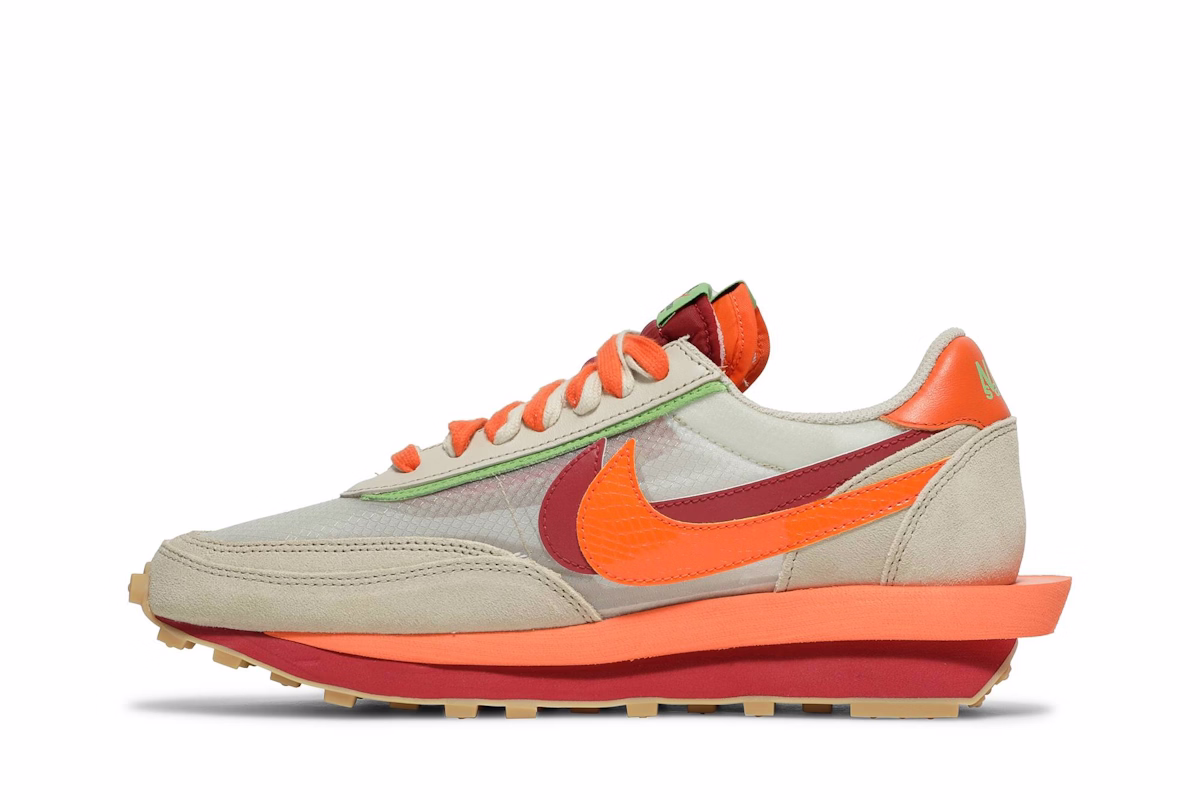 sacai x CLOT x Nike LDWaffle 'Net Orange Blaze'