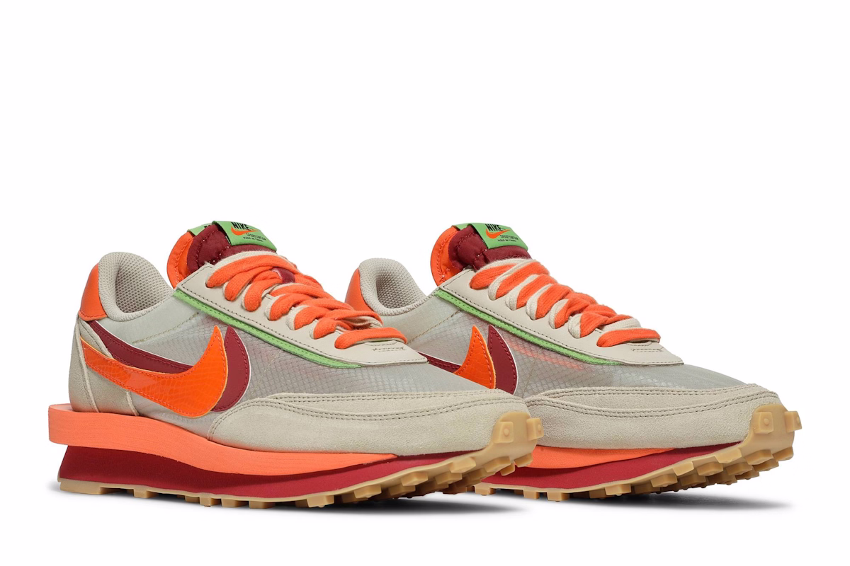 sacai x CLOT x Nike LDWaffle 'Net Orange Blaze'