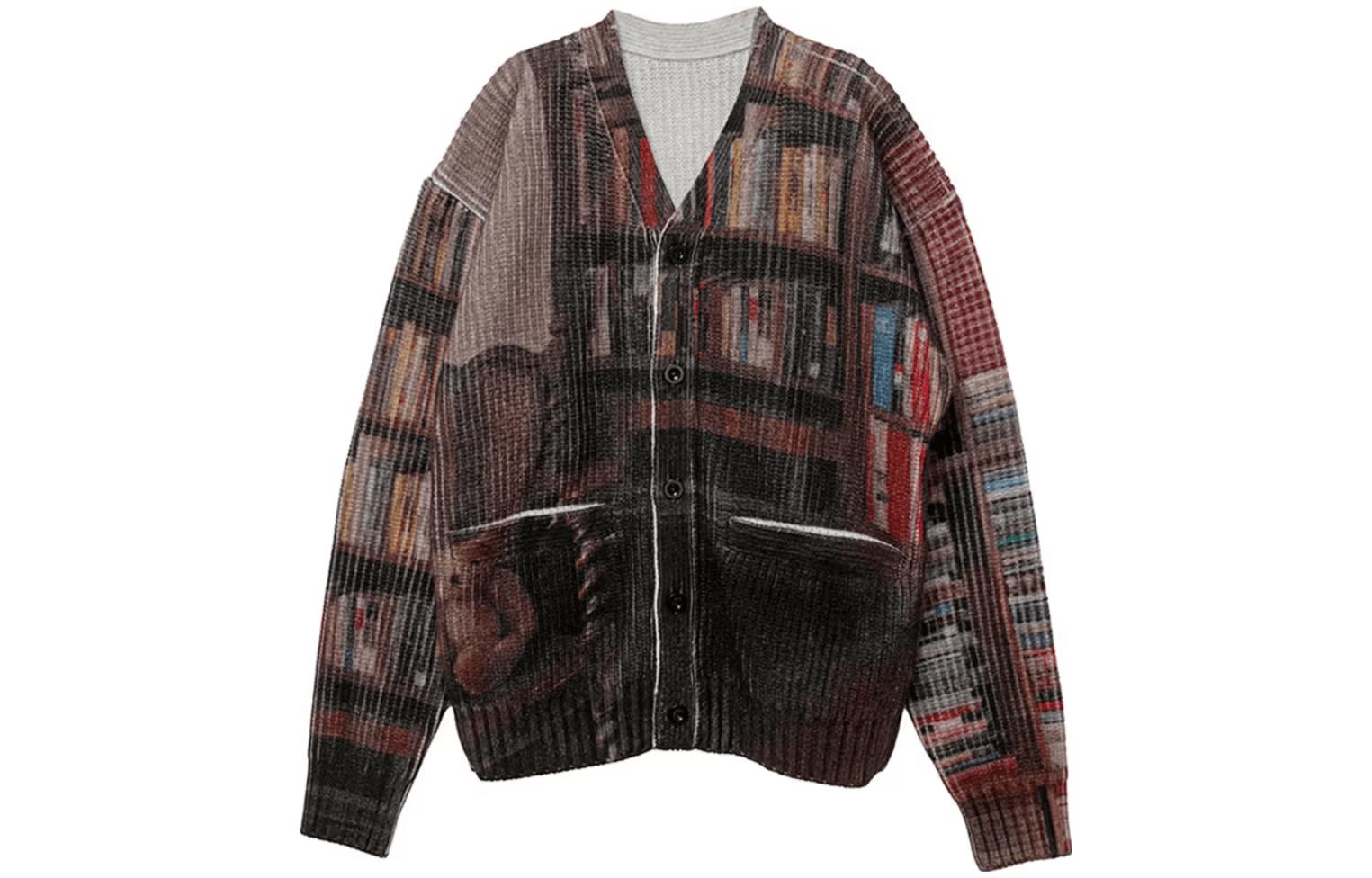 Sacai x Interstellar FW23 Brown V-Neck Button-Up Knit Sweater Unisex. 23-03136M-926