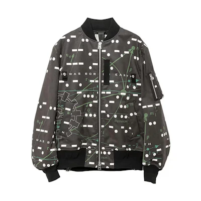 Sacai Interstellar FW23 Polka Dot Stripe Printed Jacket Unisex Black 23-03129M-001
