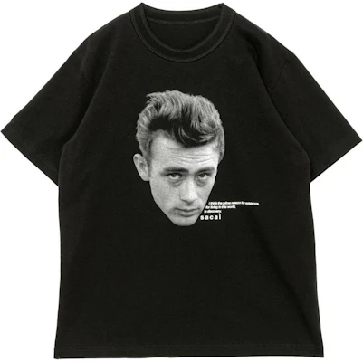 Sacai x James Dean FW24 Portrait Print Unisex Black Graphic T-Shirt. 25-0918S-001 Buy Sacai x James Dean FW24 Portrait Print Unisex Black Graphic T-Shirt. 25-0918S-001
