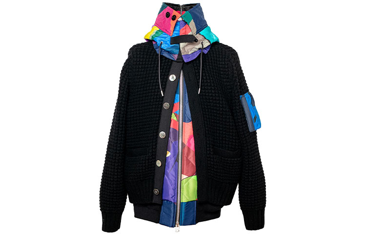 Sacai KAWS Colorful Printed Patchwork Jacket 21-02576M