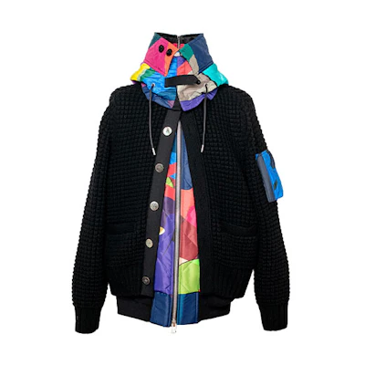 Sacai KAWS Colorful Printed Patchwork Jacket 21-02576M
