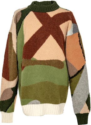 サカイ x KAWS カラフル プリント ウール ニット プルオーバー セーター ユニセックス 21-02579M Purchase サカイ x KAWS カラフル プリント ウール ニット プルオーバー セーター ユニセックス 21-02579M