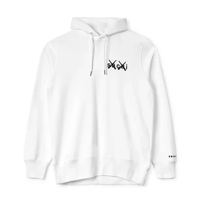 Sacai KAWS FW21 Logo Embroidered Pullover Hoodie White 21-0283S102