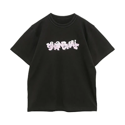 Sacai KAWS FW24 3D Letter Print Unisex Black Crewneck T-Shirt. 24-0964S