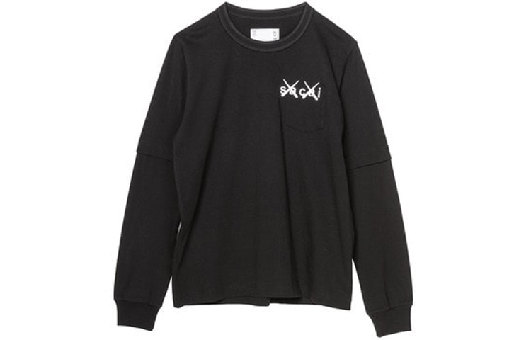 Order サカイ x KAWS 男女兼用 クルーネック 長袖 コットン Tシャツ 21-0284S
