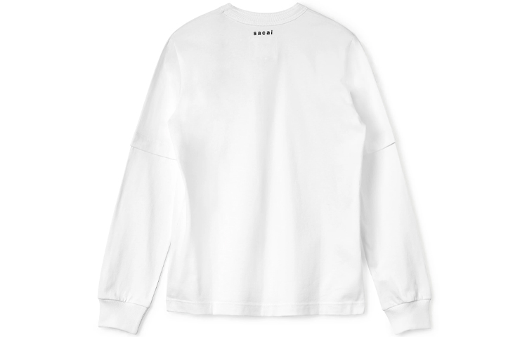 Shop サカイ x KAWS 男女兼用 クルーネック 長袖 コットン Tシャツ 21-0284S