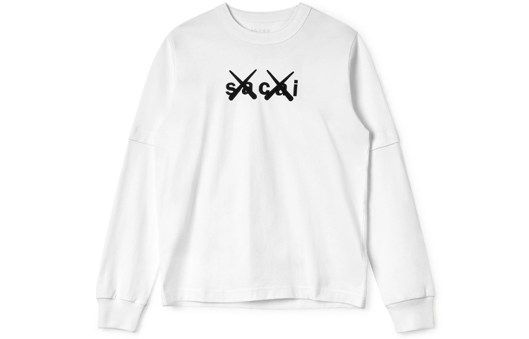 Sacai x KAWS Unisex Crewneck Long Sleeve Graphic T-Shirt. 21-0287S