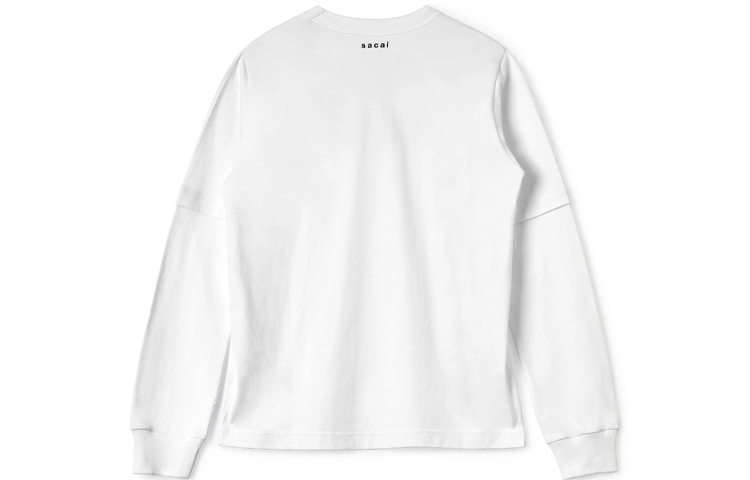 Lookbook サカイ x KAWS ユニセックス クルーネック 長袖 グラフィック Tシャツ 21-0287S