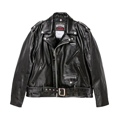 Sacai MADSAKI Schott Letter Print Zip Jacket Black 18527990