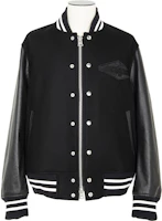 Sacai x Mark Gonzalez FW24 Black Leather Sleeve Zip Jacket 24-03523M-001 Sacai x Mark Gonzalez FW24 Black Leather Sleeve Zip Jacket 24-03523M-001