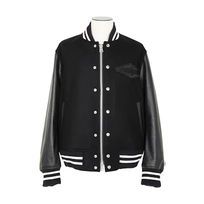 Sacai Mark Gonzalez FW24 Black Leather Sleeve Zip Jacket 24-03523M-001