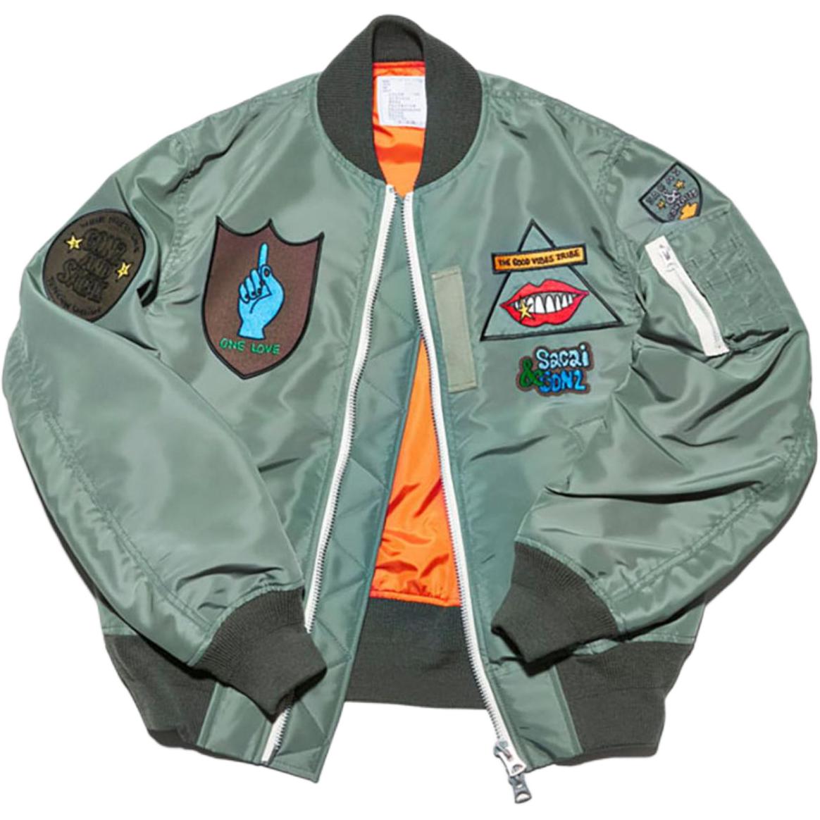 Order Sacai x Mark Gonzalez FW24 卡其字母補丁印花寬鬆夾克 24-03524M-840