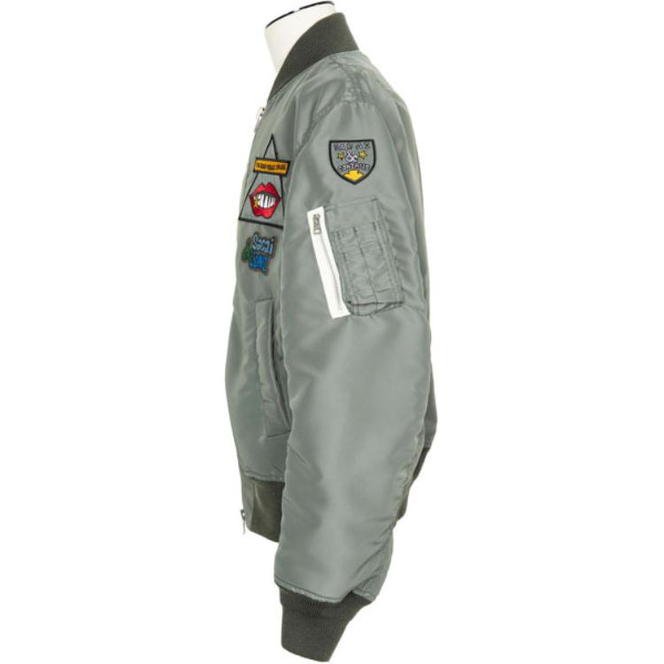 Shop Sacai x Mark Gonzalez FW24 卡其字母補丁印花寬鬆夾克 24-03524M-840