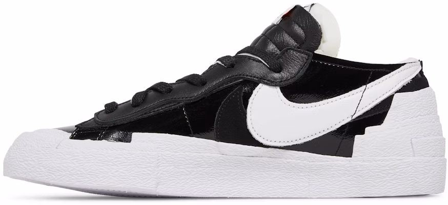 sacai x Nike Blazer Low 'Black Patent' Hitam Berkilat DM6443-001 Lookbook sacai x Nike Blazer Low 'Black Patent' Hitam Berkilat DM6443-001