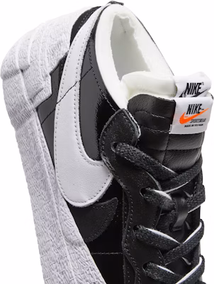 sacai x Nike Blazer Low 'Black Patent' Hitam Berkilat DM6443-001 2