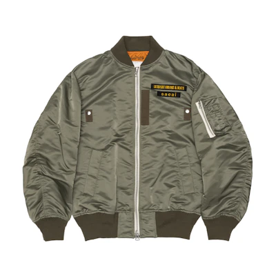 Sacai Ultimate Breaks & Beats MA-1 Oversized Jacket Unisex Green 21-0318S-KHAKI