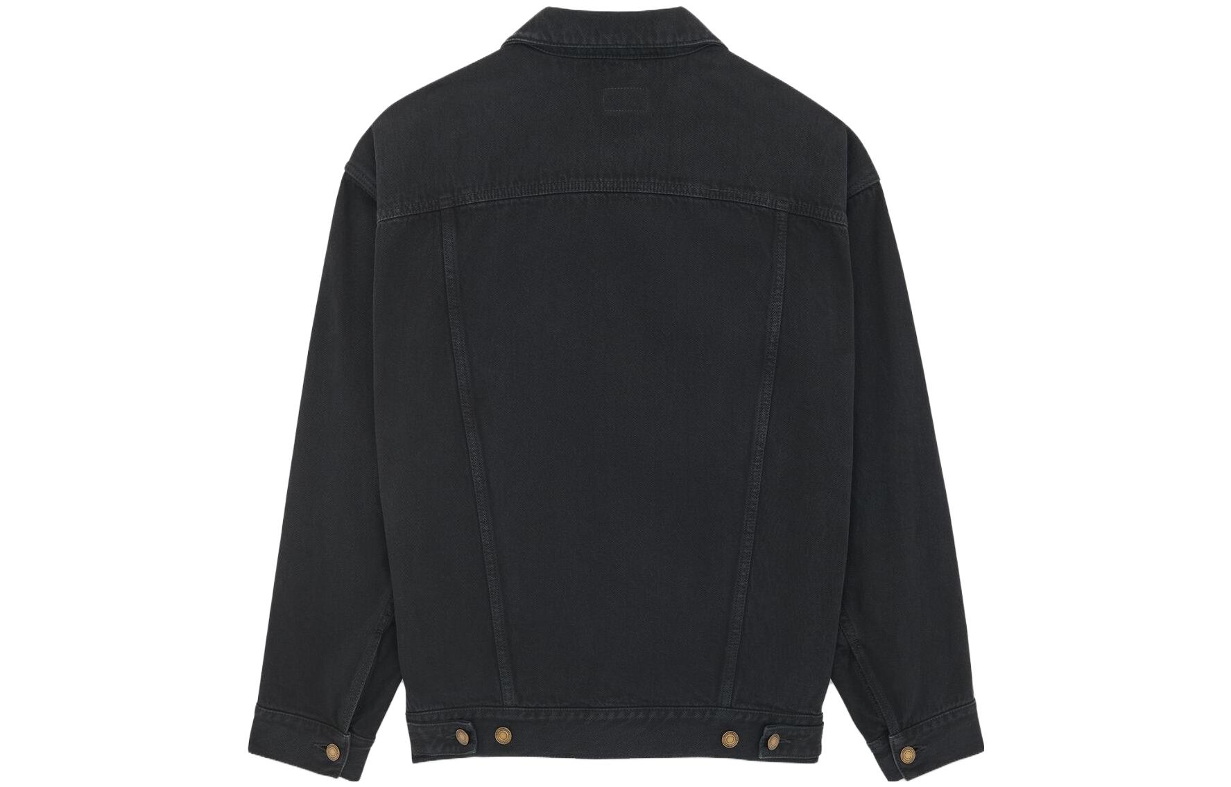 Lookbook SAINT LAURENT 黑色休閒寬鬆牛仔外套 單色設計 730958Y16PD1289