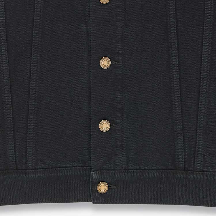 Purchase SAINT LAURENT 黑色休閒寬鬆牛仔外套 單色設計 730958Y16PD1289