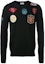 Order SAINT LAURENT Black Crewneck Slim Fit Printed Long Sleeve Sweater 482619-Y1VG1-1000